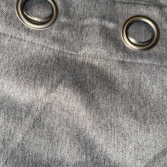 Pair of Gray grommet curtains 95”x51” pet free smoke free home - Picture 2 of 4
